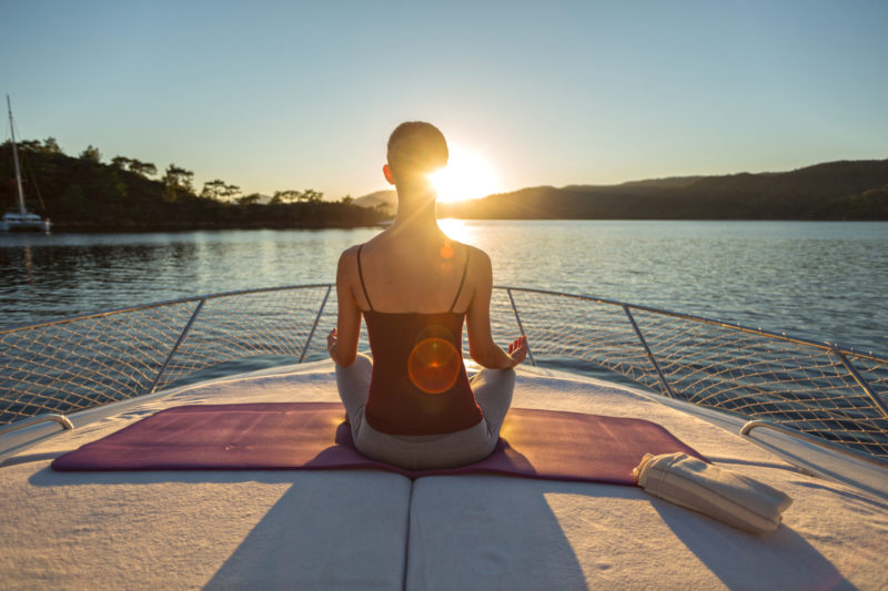 Sunset Yoga on the Yacht.